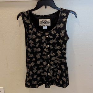 Effies Heart Peplum Sleeveless Top - Koi print